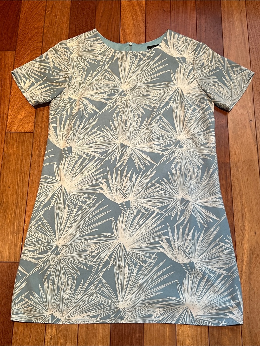 Lulus Cancun Calling Dusty Sage Print Shift Dress Blue - Size Small